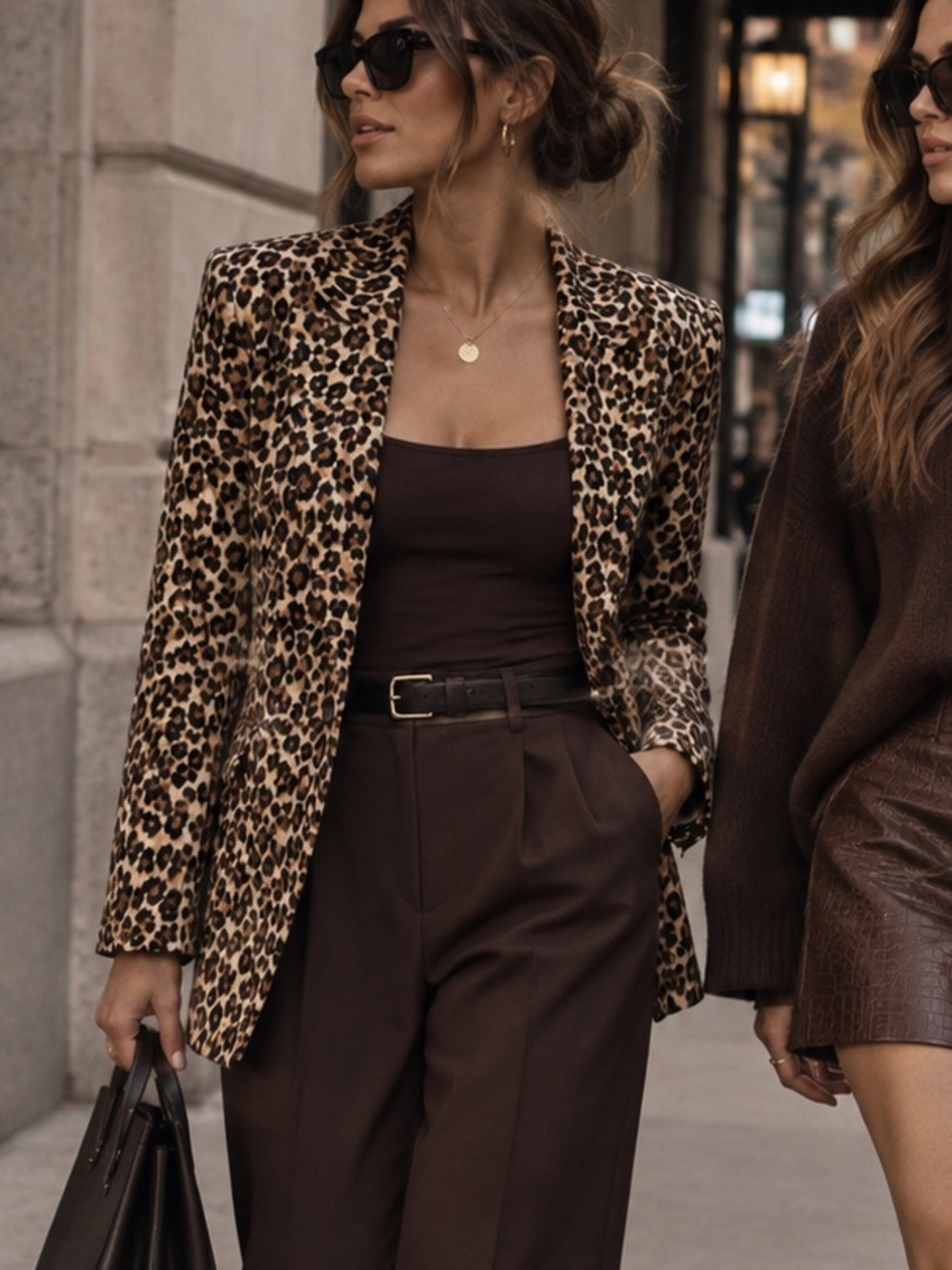 Intempo Leopard Print Blazer XL Animal Print Single Button Chic Jacket